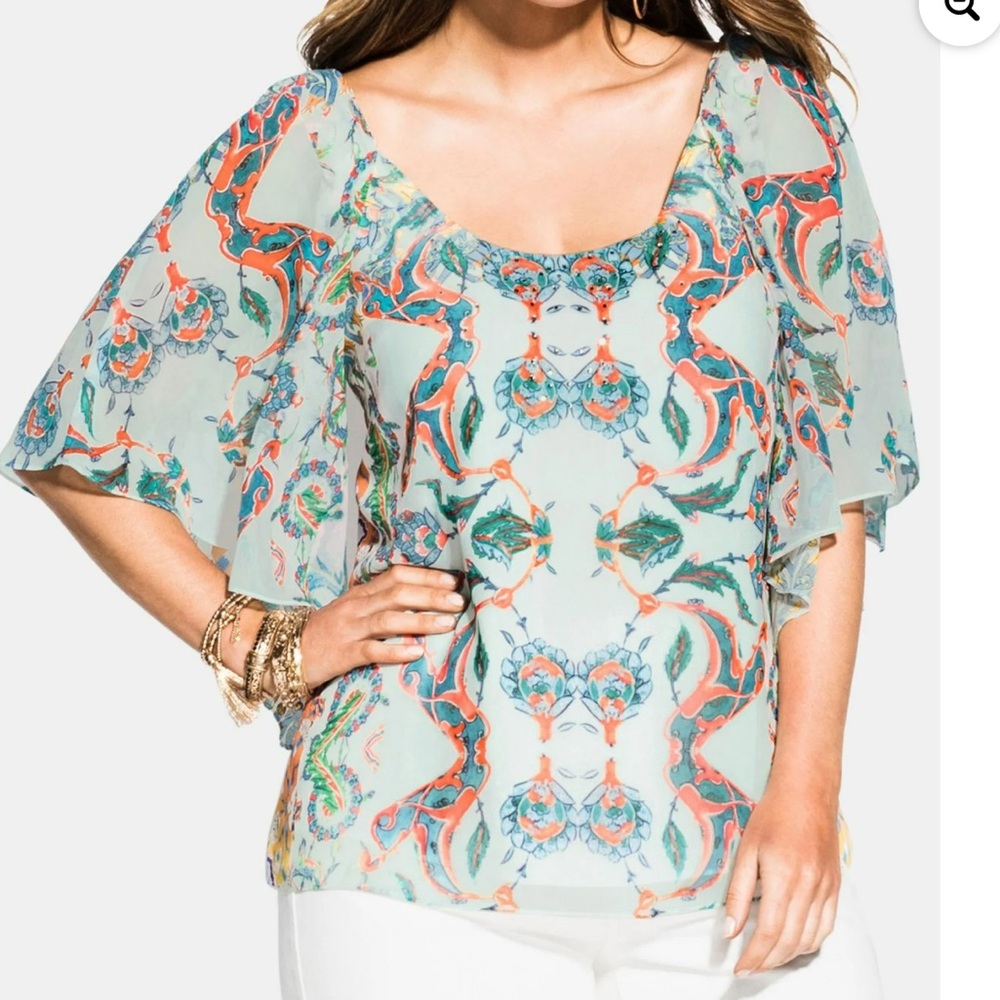 City Chic Trendy Plus Size Casablanca Printed Top